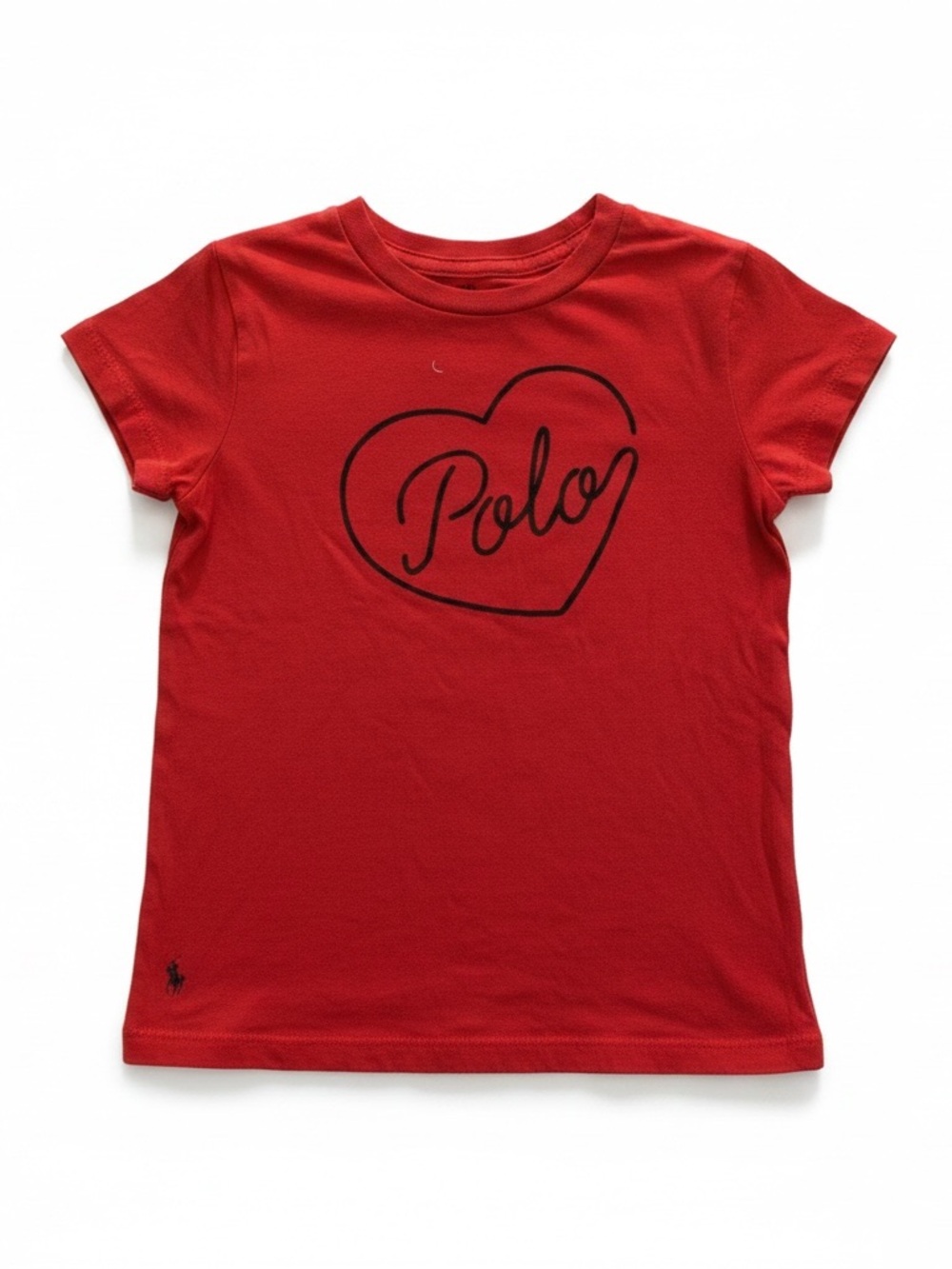 Polo by Ralph Lauren Red Tee with Black Heart Script